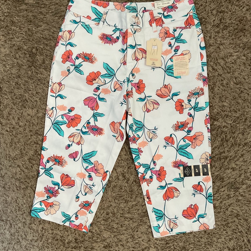 JCPenney White and Orange Jeans